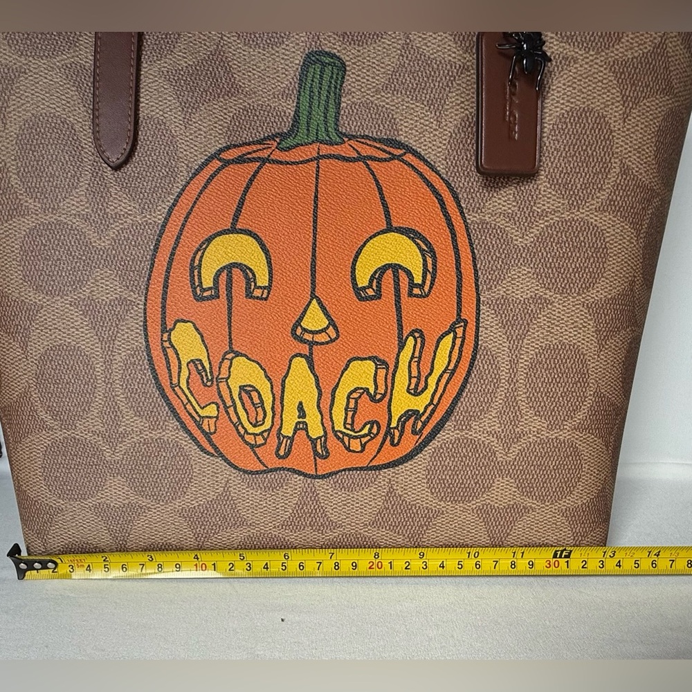 Coach City Tote Bag In Signature Canvas With Halloween Print CCE70 NWT - Picture 6 of 11